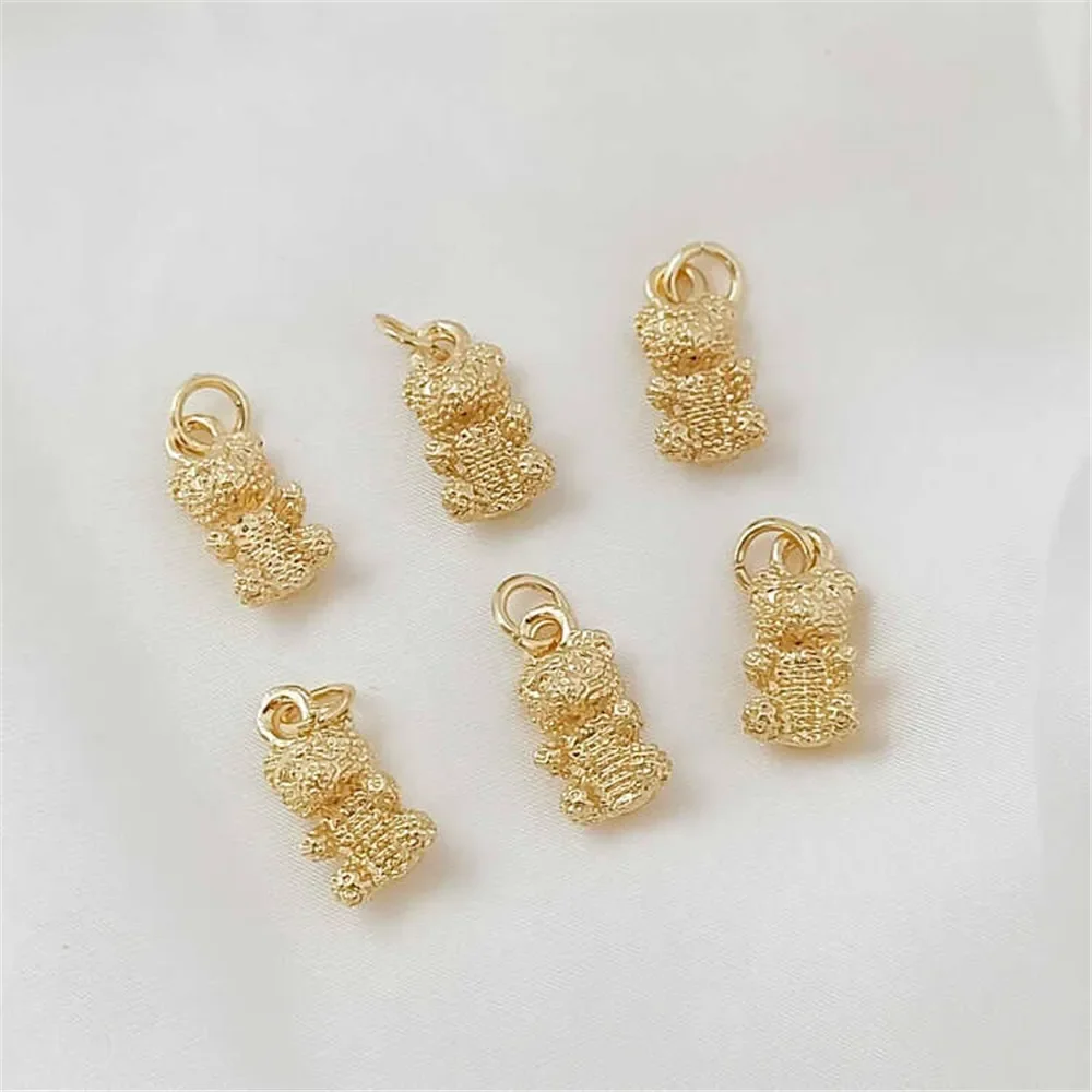 

14K Gold-plated Particle Bear Pendant, Handcrafted Diy Bracelet, Necklace, Earrings and Accessory Materials