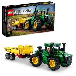 LEGO Technic John Deere 9620R 4WD Tractor Toy 42136 Building Bricks Collectible Model with Trailer Christmas Gift (390 Pieces)