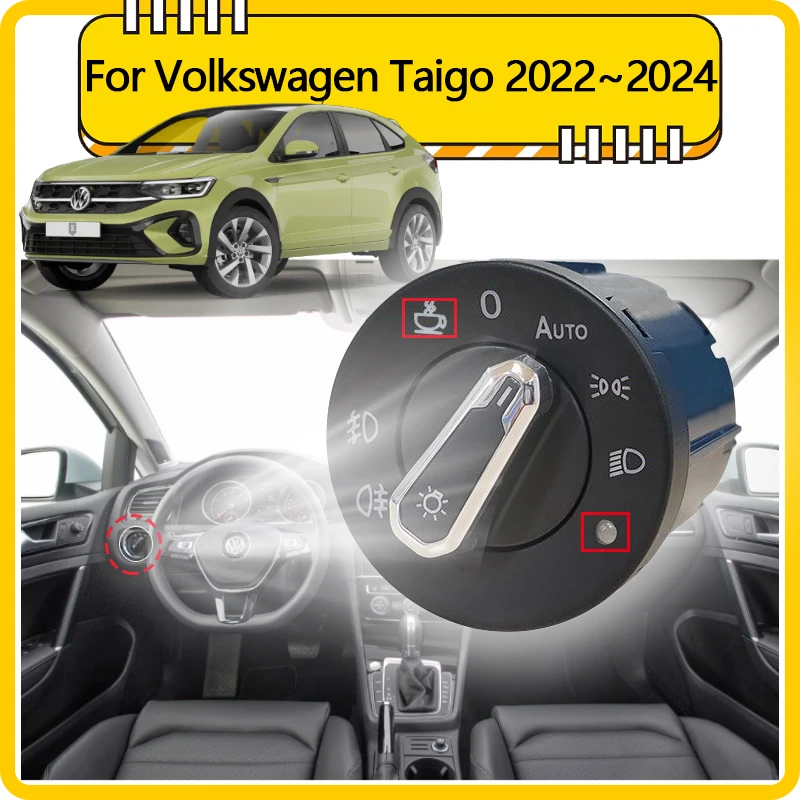 Car Headlight Automatic Switch for Volkswagen VW Taigo Nivus 2022 2023 Accessories 2024 Auto Sensor Head Light Upgrade Tuning