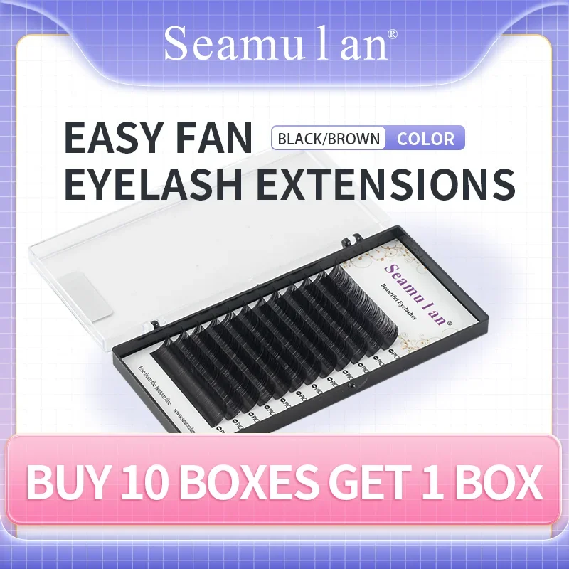 Seamulan Easy Fan Eyelashes C/CC/D Volume Silk Cilia For Eyelash Extension Blooming False Eyelashes Professional Make up