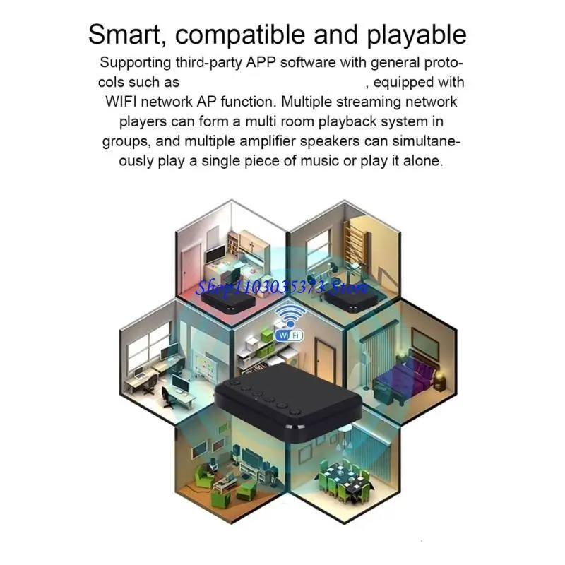 D46B WR320PRO WIFI MUSIC RESEIVER يضم متوافقًا مع 5.2 و 3.5 بصري 3.5