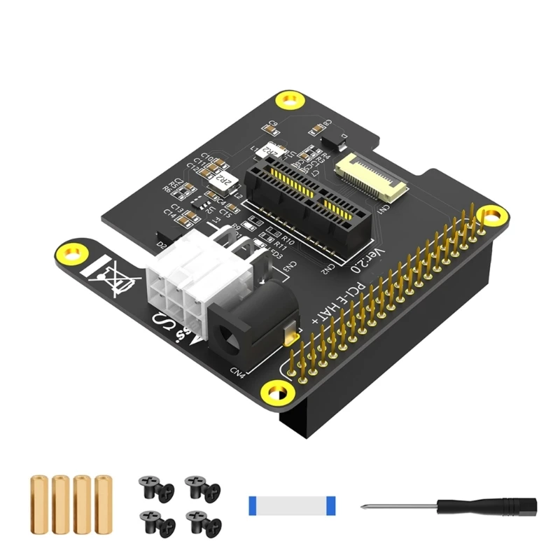 

6Pin Connectors PCIE Adapter with FFC Cable External 12V Power 40Pin GPIO Dropship