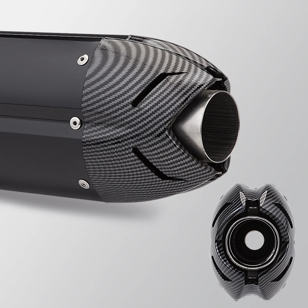 Universal 51mm Inlet 450mm Long Motorcycle Exhaust Tail Pipe Muffler Modified System Slip On With DB Killer