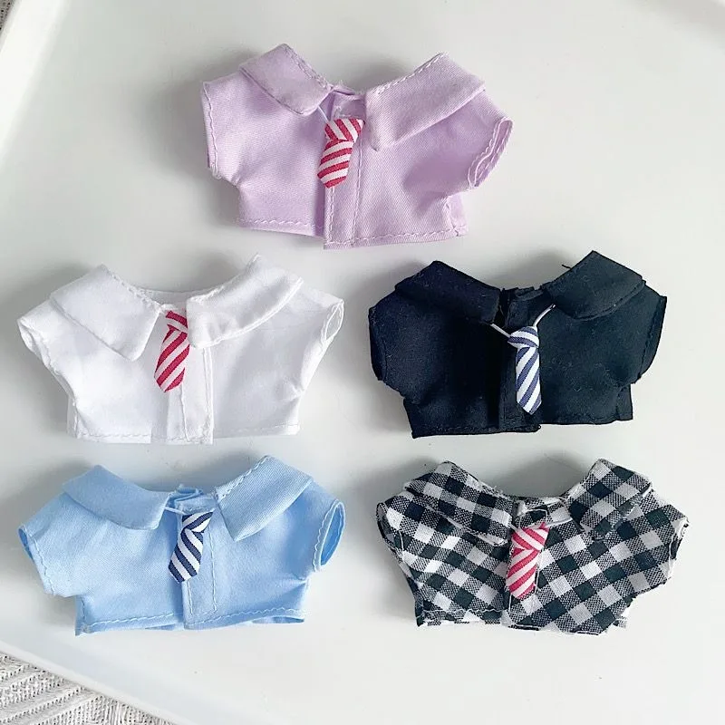 

Одежда для кукол 10 см, черные, синие, фиолетовые и белые рубашки, маленький галстук-бабочка, милая хлопковая кукла со звездами, одежда для тела