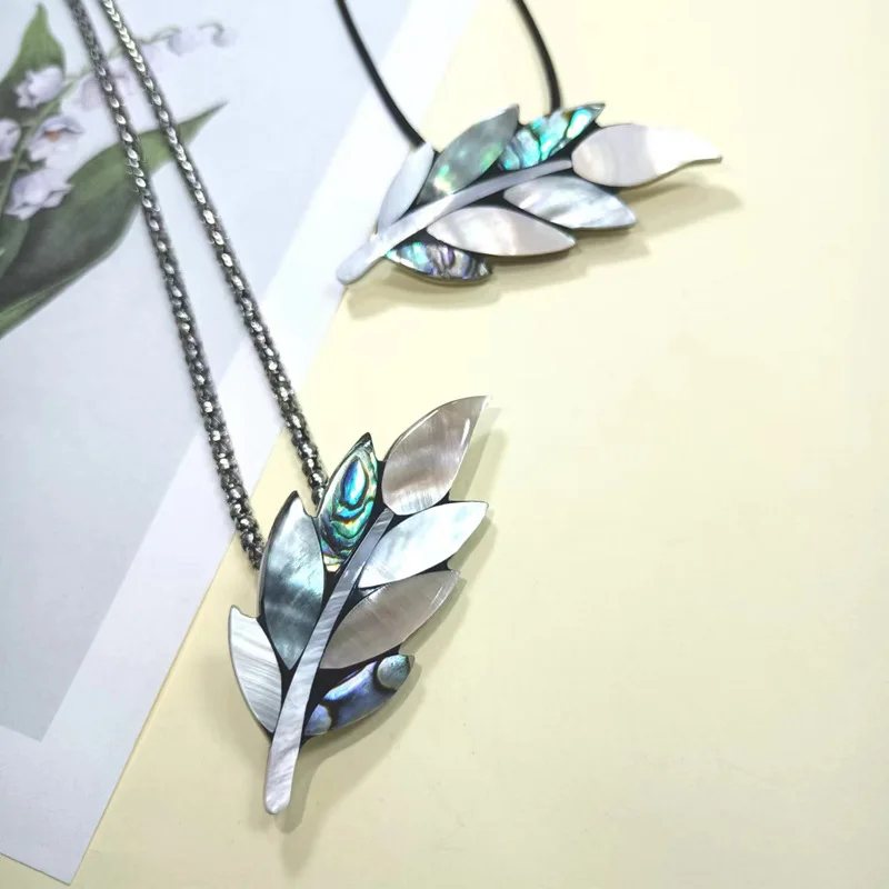 Abalone shell, black shell, white shell, handcrafted mixed-color spliced shells, dual-use for shells and leaves
