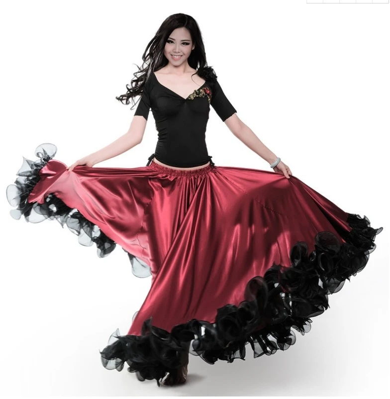 1 piece 360 degree The Opening Dance Modern Dance Full-skirted Dress Spain Bullfighting Dance Skirt Long Sleeve Costumes