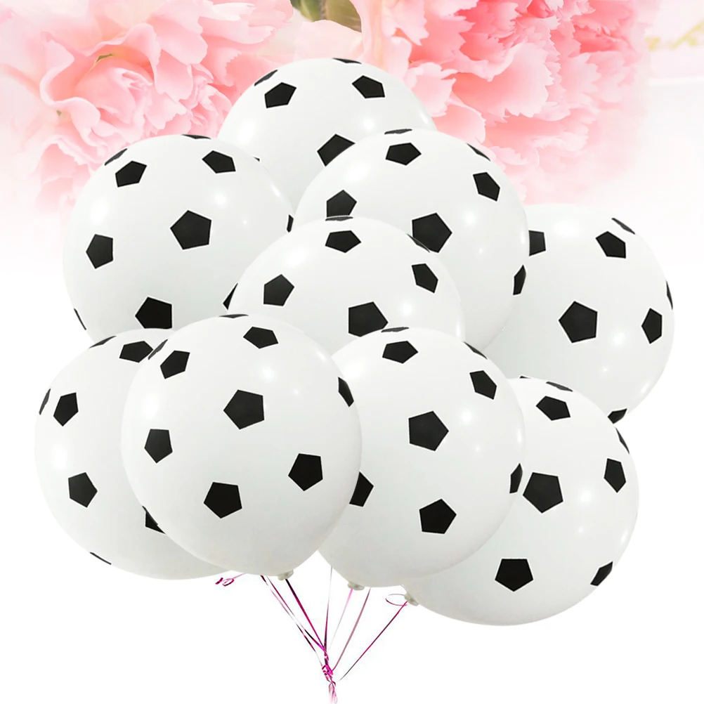 

20Pcs Soccer Party Rubber Balloons 12 Inch Latex Balloons Birthday Wedding Decorations Football Pattern Durable Reusable