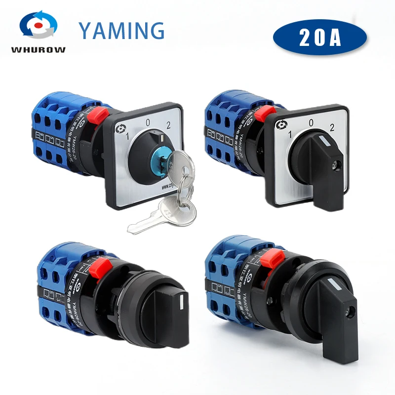 

22mm Single Hole Installation Rotary Cam Switch 20A Changeover Selector Silver Contact YMW26 LW26-20S Series