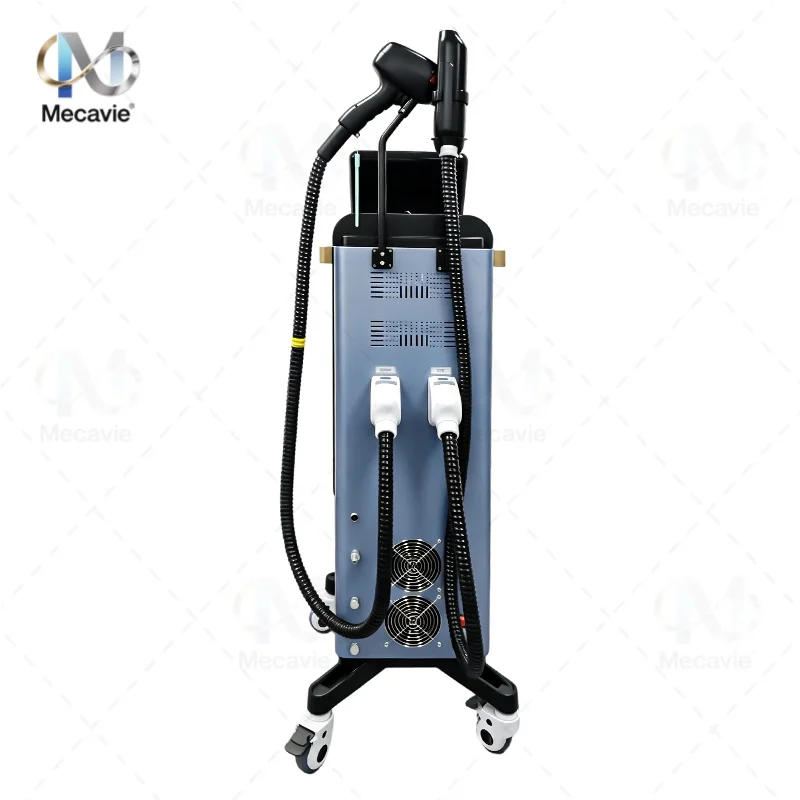 New Upgraded 2IN1 Diode Picosecond Laser Machine 4000W 4 Wavelength 755nm 808nm 940nm 1064nm Ice Cooling Permanent Hair Removal Picosecond Tattoo Pigment Removal Carbon Peeling Skin Rejuvenation Salon Professional Beauty Equipment 60 Million Shots Lifetim