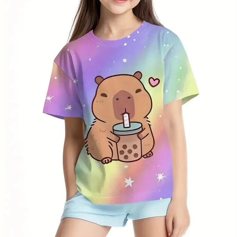 

Модная горячая Распродажа, милая детская футболка с короткими рукавами и мультяшным принтом, мужская и женская футболка с круглым вырезом для занятий спортом на открытом воздухе