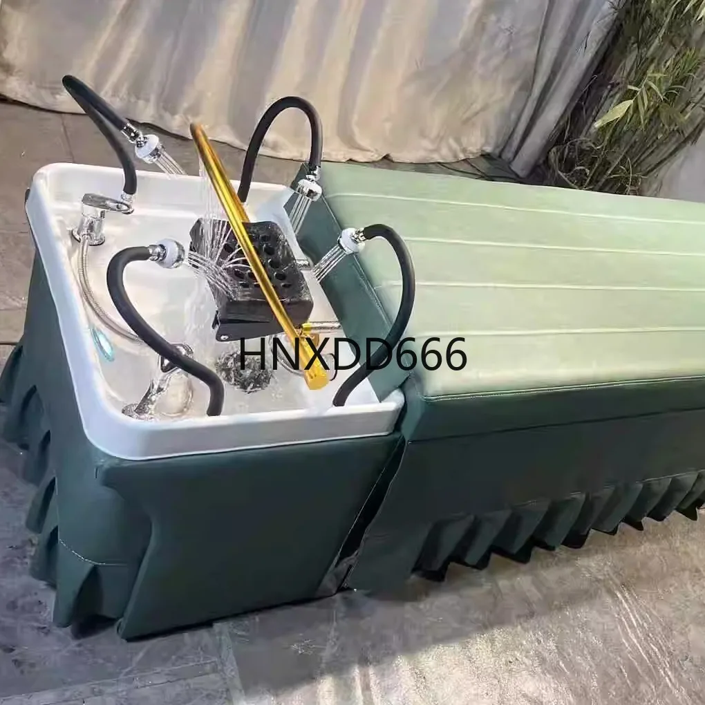 Lit de shampoing pour traitement des cheveux, multi-buse, salon de coiffure intelligent, salon de coiffure, température constante, circulation d'eau, massage spécial