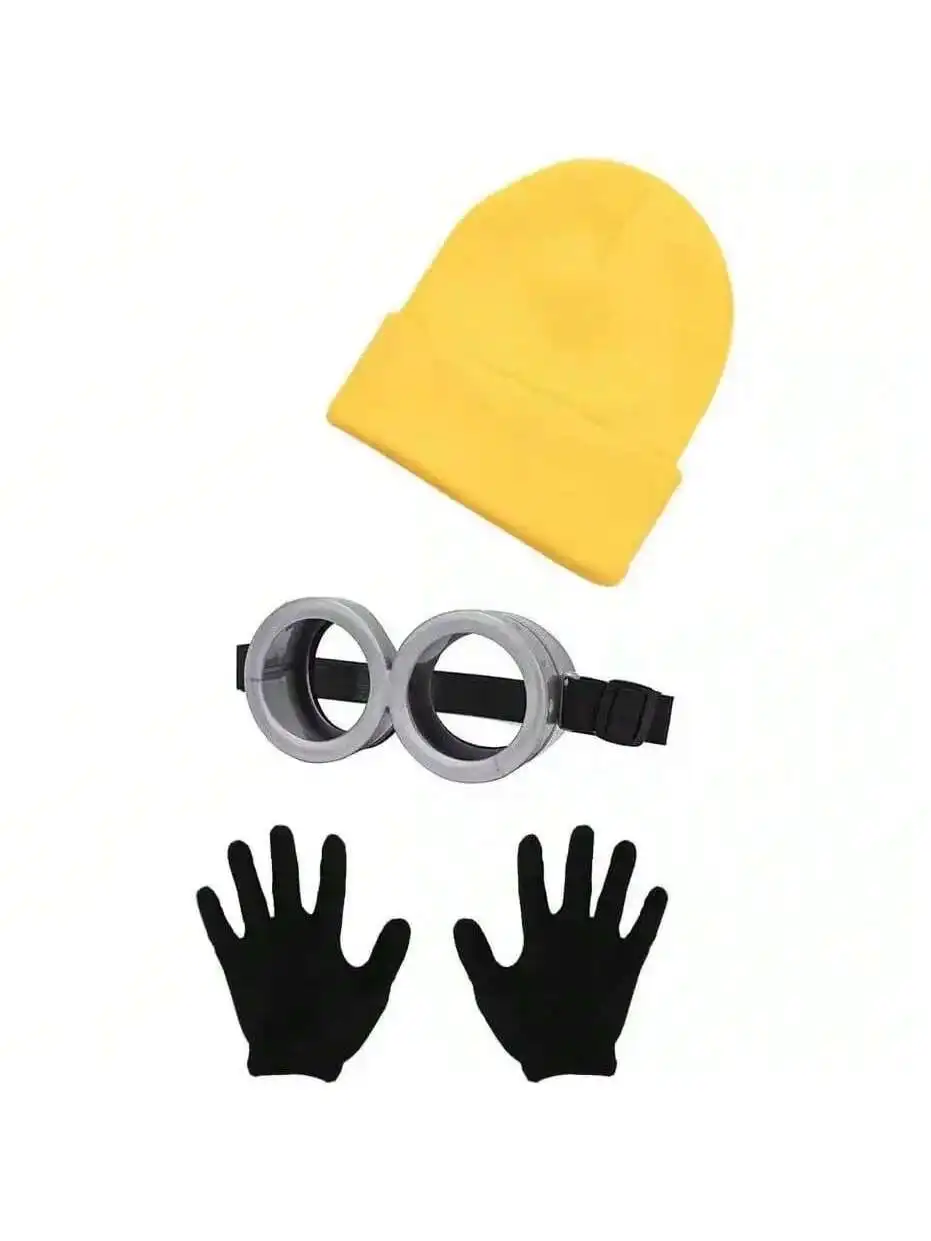 1-3Pcs Summer Hot-Selling Yellow Bucket Hat, Glasses, and Glove Set, Fun Cosplay Performance Costume Accessories, New Spring and Summer Sun Hat, Fisherman Hat, Goggles Accessories, Bachelor Party Costume Props