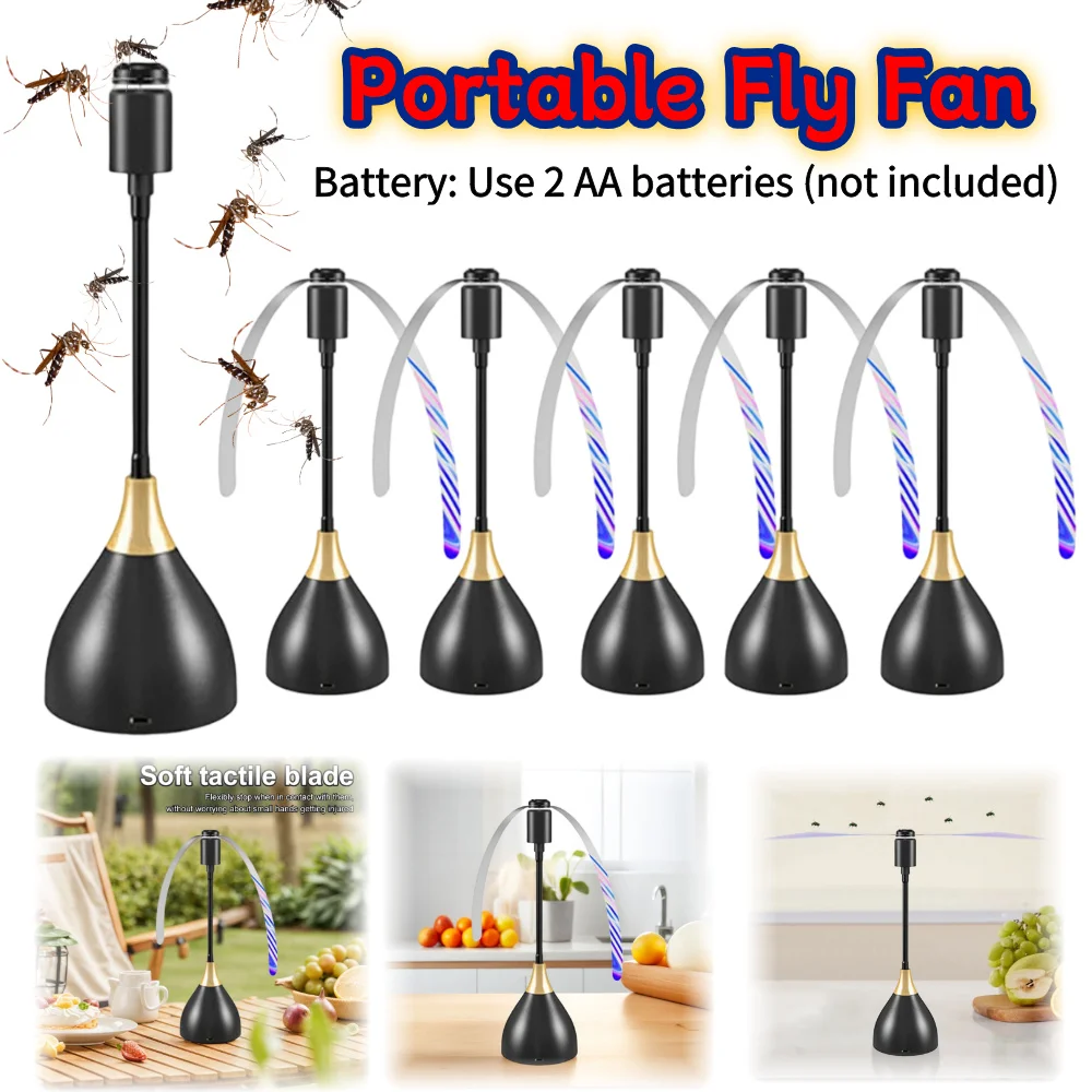 1-3PCS Fly Fans for Tables Portable Outdoor Picnic Fan Fly Repellent Fan Table Top for Picnic Restaurant Party Home BBQ Fly Fan