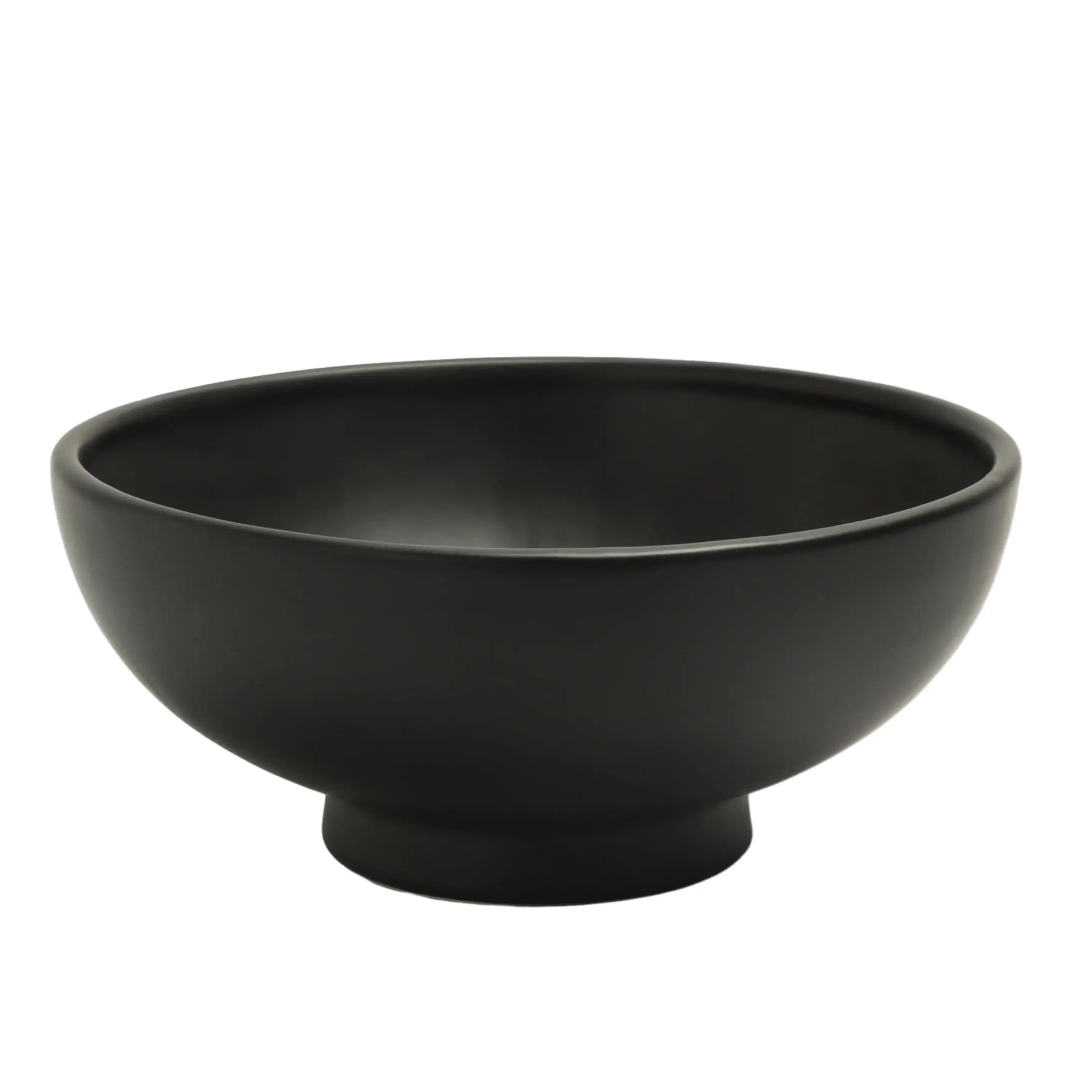 Durable Smooth Matte Black Round Ceramic 9.4