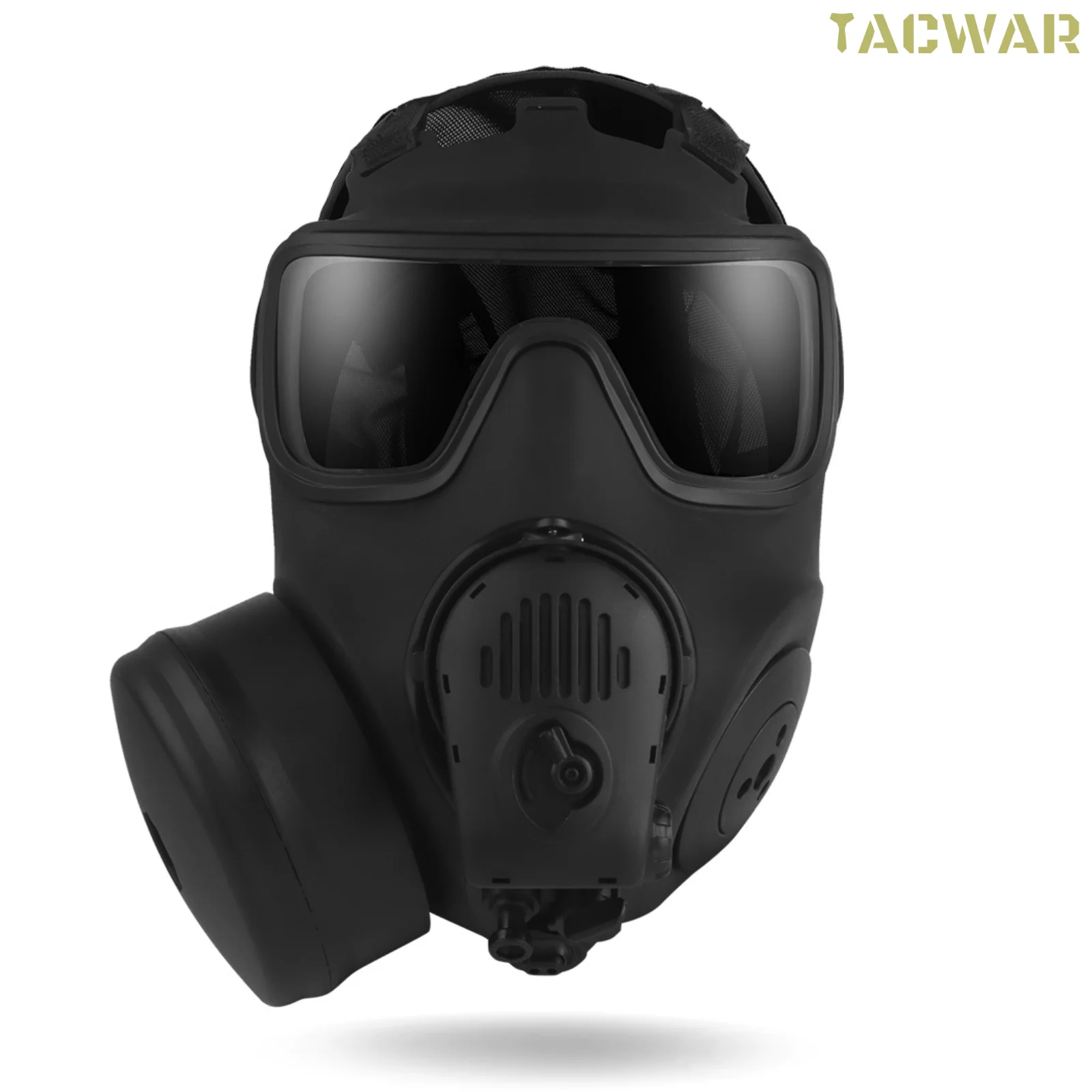 Dummy FM-53 Gas Mask Model with Microphone & Fan Filter, Non Antivirus Function Full Face Protective Mask Airsoft Cosplay
