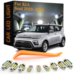 9pcs Canbus Car LED Interior Lights For KIA Soul 2020 2021 2022 2023 2024 No Error Auto Dome Trunk License Plate Lamps Bulb Kit