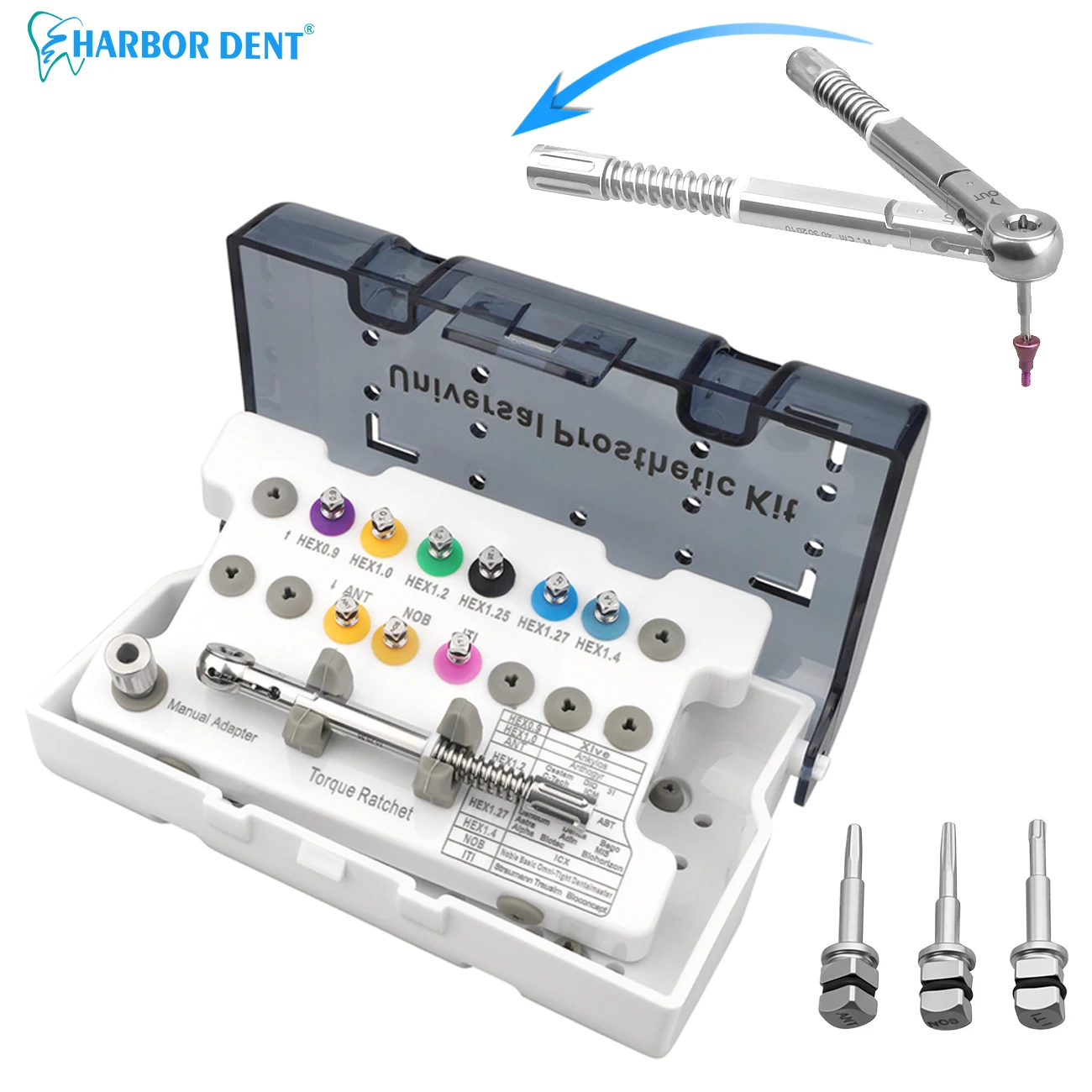 

1 Set Dental Implant Screwdriver Universial Prosphetic Kit Implant Screw Driver Ratchet Torque Wrench Repair Tool Kit Dentistry