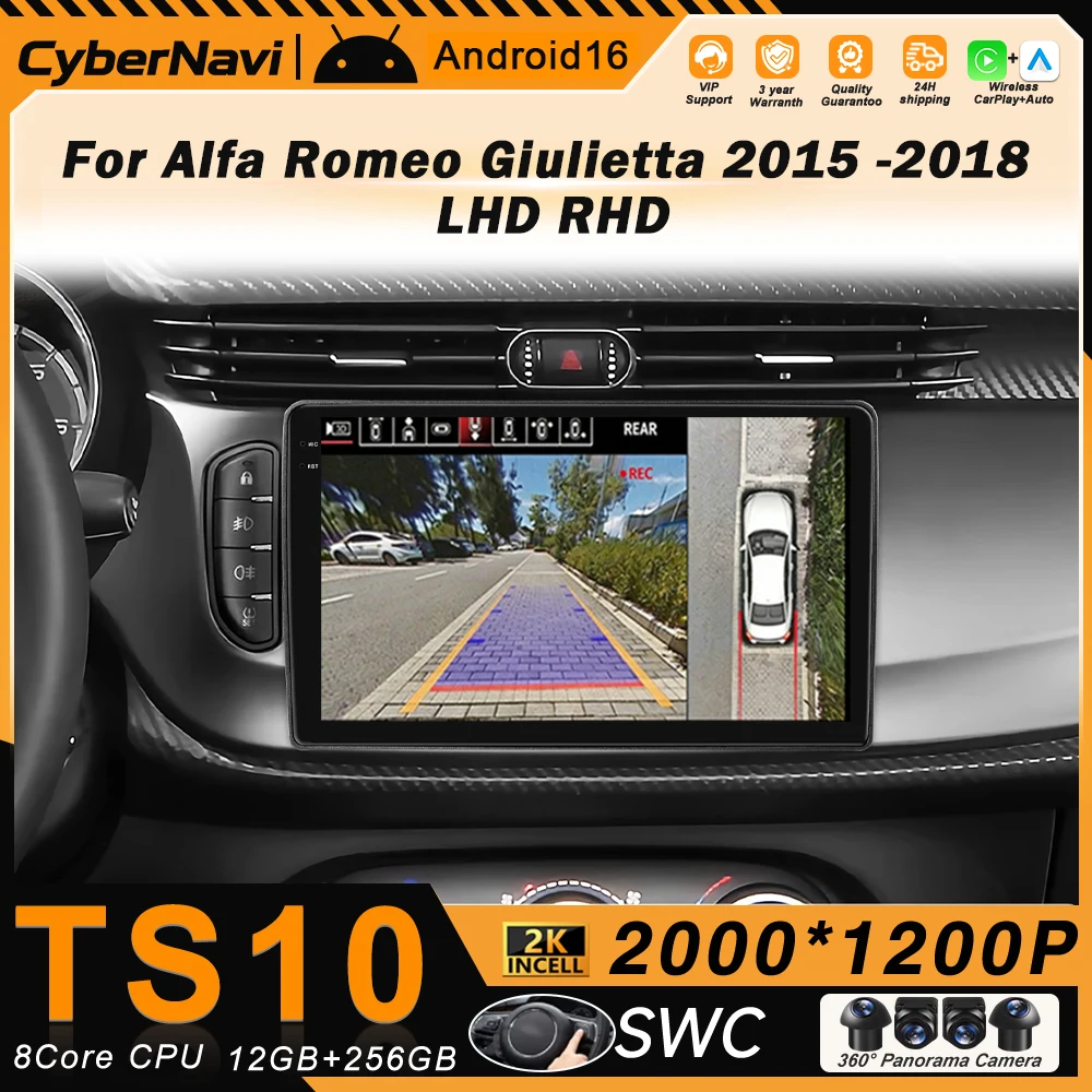 9Inch Android Auto Radio Player for Alfa Romeo Giulietta 2015 -2018 LHD RHD Carplay Multimedia Screen Autoradio Car Stereo DVD