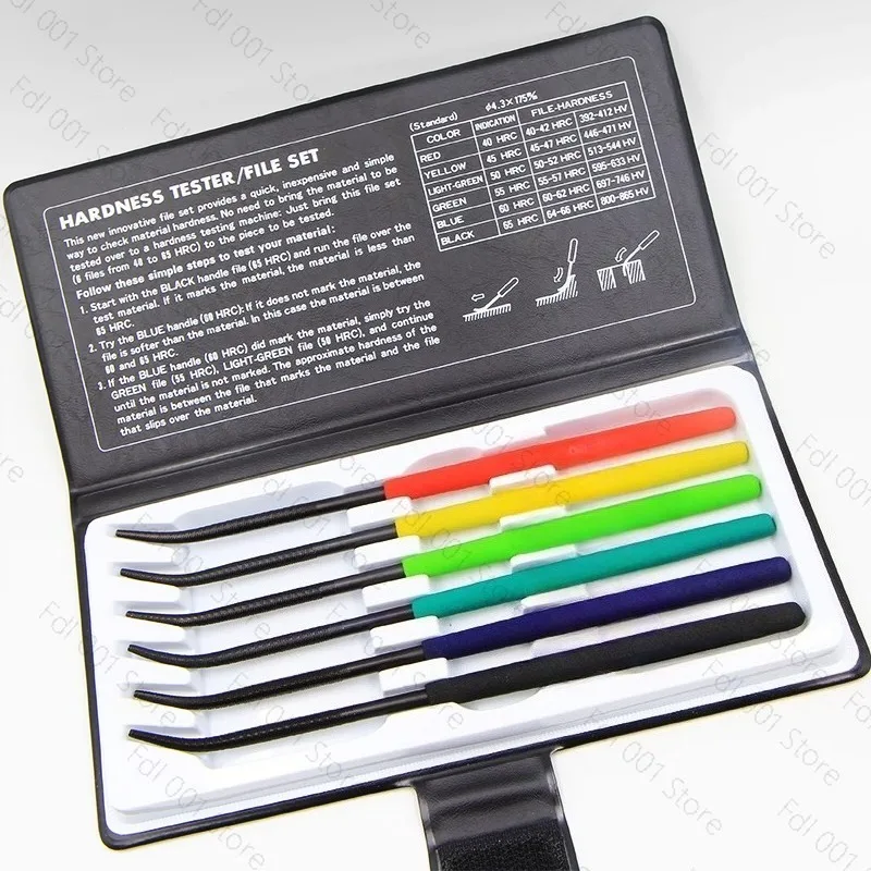 6PCS/Set Hardness Tester File HRC40-65 Handheld Hardness Tester Checker File