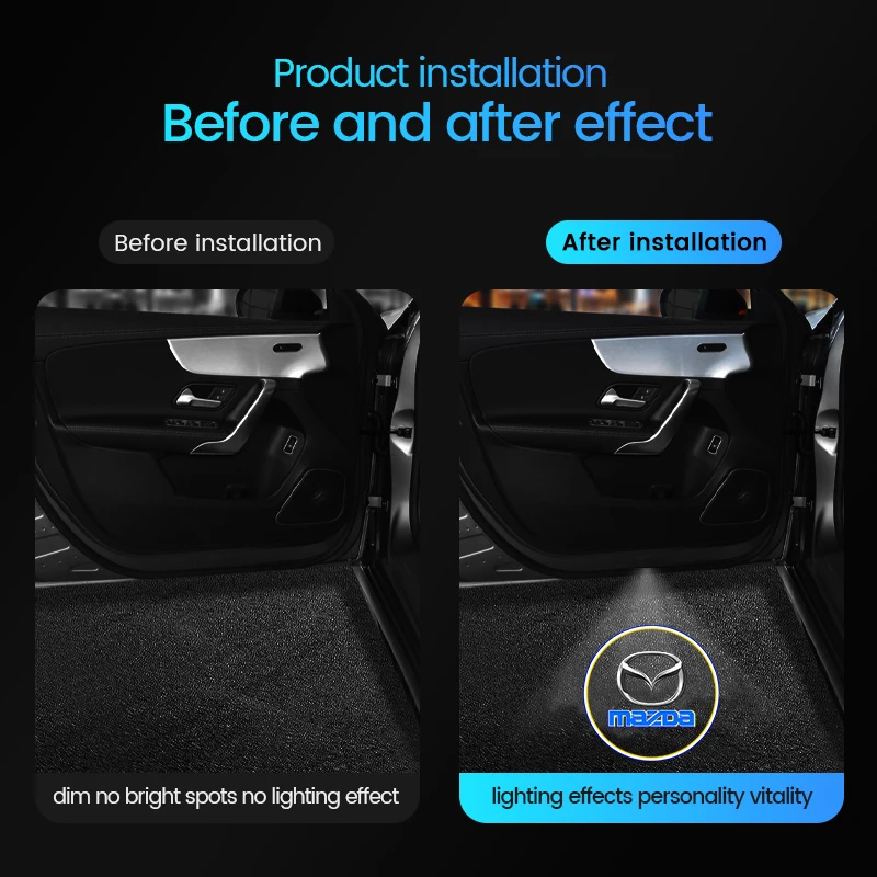 Car HD Projector Door Light Welcome Lamps Accessories For Mazda 2 3 6 5 Atenza CX30 CX90 CX60 CX50 MX30 CX3 CX5 MX5 CX7 Axela CX view 2
