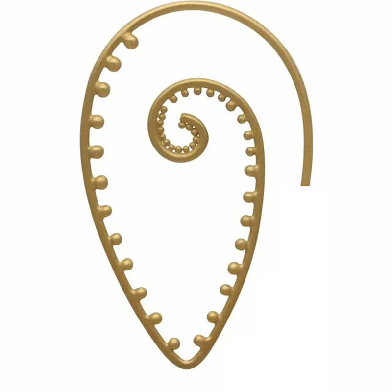 Gypsy Gold Color Hollow Spiral Hoop Earrings Ethnic Jewelry Whirl Metal Design Loop Earrings For Women