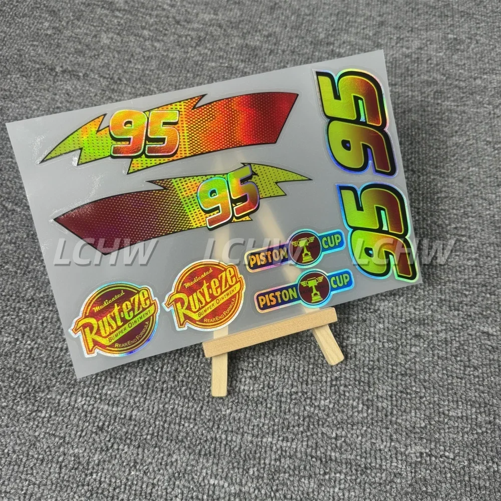 1Set No.95 Piston Cup Stickers Holographic Vinyl Waterproof For Car Window Motorcycle Helmet