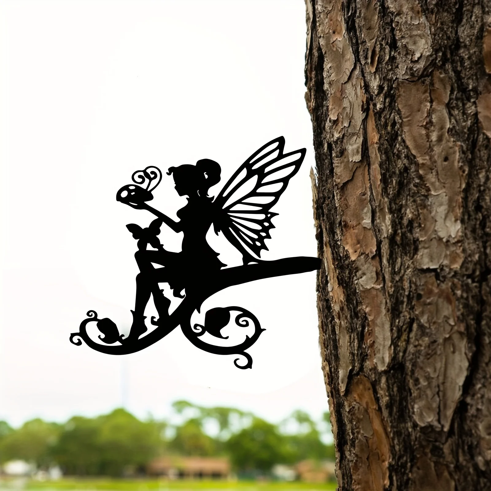 

Metal Black fairies Garden Stakes Decoration Cute fairies Garden Decorative Outdoor Statues For fairies Lovers Yard Garden