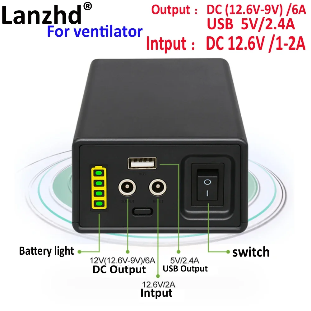 Battery pack 12V 18650 3s4p For ventilator general outside emergency household power outage mobile power USB 5V 120Wh/155Wh