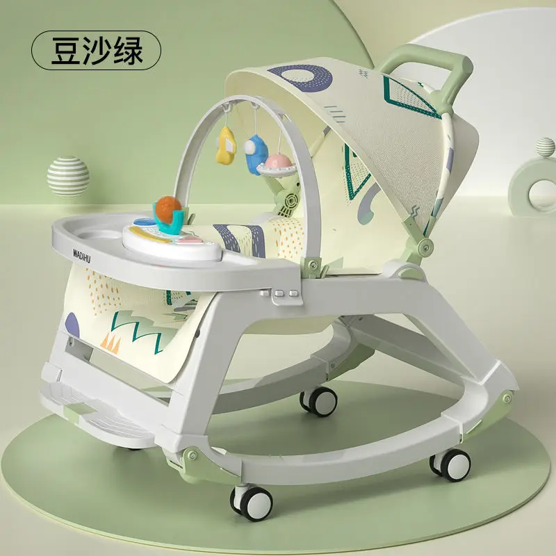 Multifunction Newborn Baby Rocking Chair Baby Cradle Bed Reclining Chair Baby Stroller Recliner Chair With Toys For 0-36Month