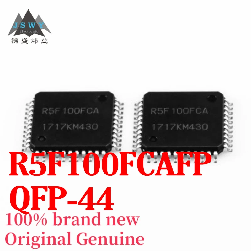 

(5/50 pieces) R5F100FCAFP, silkscreened R5F100FCA, surface mount LQFP 44-pin, microcontroller, low power, brand new original.