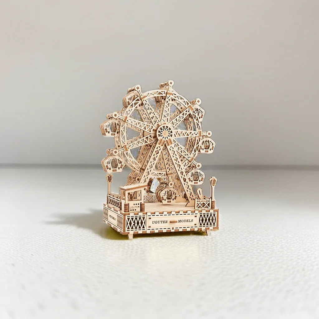 

DIY 3D Wooden Ferris Wheel Model Kit Music Box STEM Educational Toy for Kids Adults Calming Melody Family Bonding Project