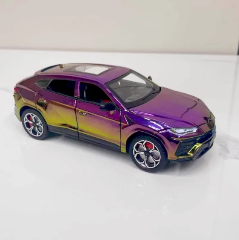 Simulation Off-road Vehicle Model 1:24 Car Four-wheel Shock Absorber Steering Return Force Alloy Sound And Light Car Toys B493