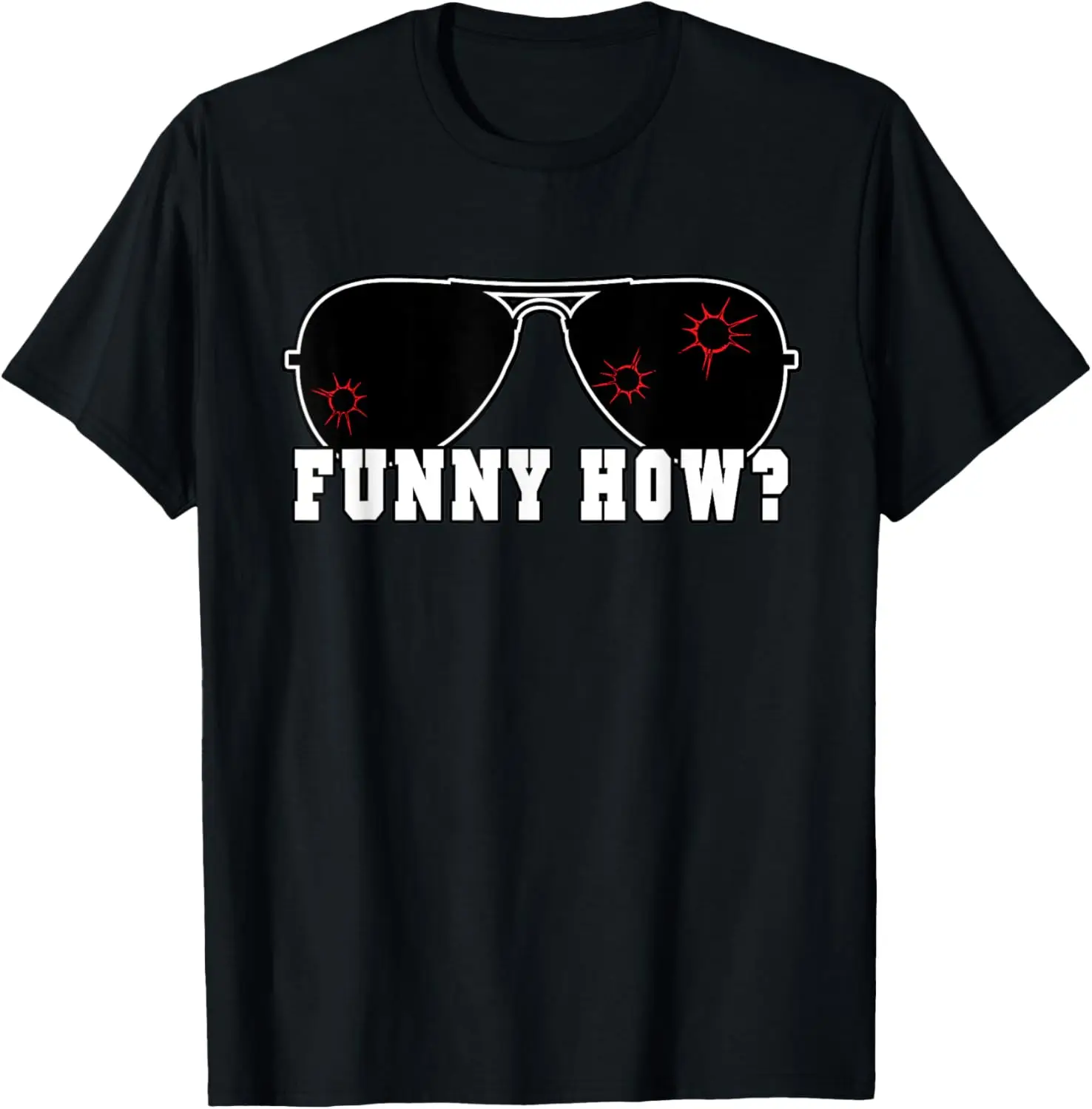 Funny How Bullet Holes Aviator Sunglasses Graphic Tee Men's Cotton Short Sleeve T-Shirt Streetwear