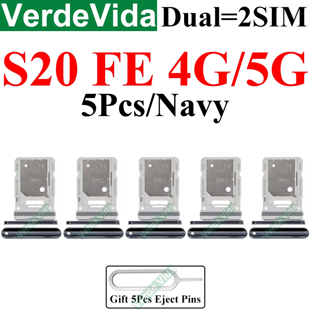 5Pcs Taca na kartę SIM do Samsung S20 S21 S23 FE Gniazdo adaptera gniazda do S711 G990 G781 Karta Micro Nano SIM z pinem