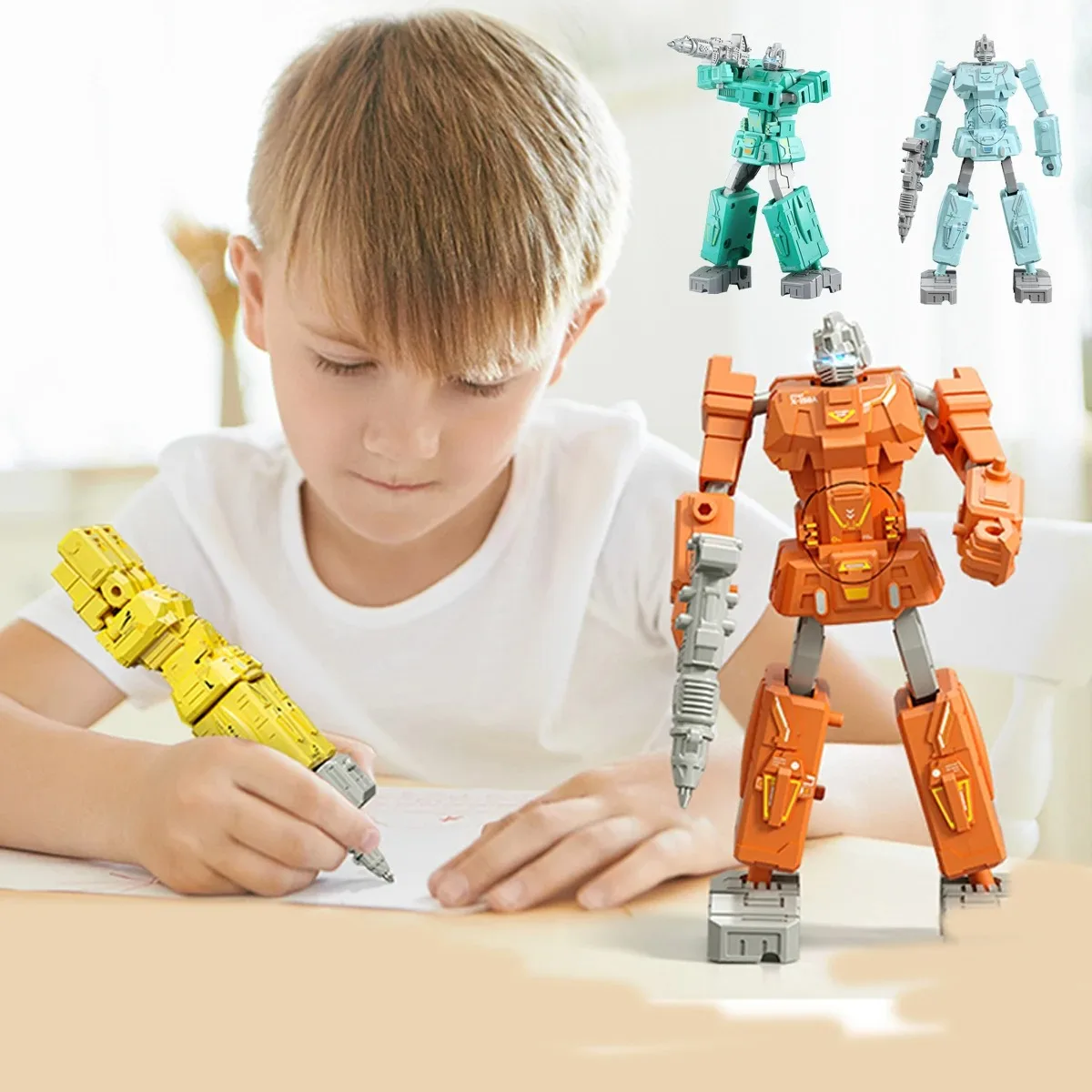 Stationery. Morphing Robot Writing Pen, Transformation Robot. Creative Ballpoint School Deformable Toy Gifts for Kids.