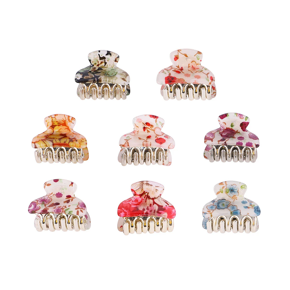 

8 Pcs Grab Clip Floral Hair Small Hairpin Accessory Gripper Claw Ponytail Holder Headwear