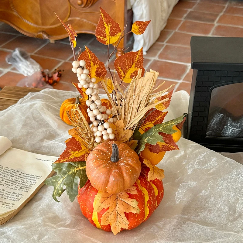 

Pumpkin Christmas Decorations Autumn Decoration Home Decorative Simulated Food Party Centerpieces Table Decor Pumpkins Festive