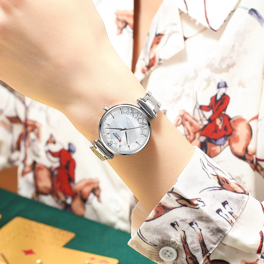 2021 CURREN Women Watches Top Brand Luxury Japan Quartz Movement Stainless Steel Waterproof Wristwatches relogio mujer