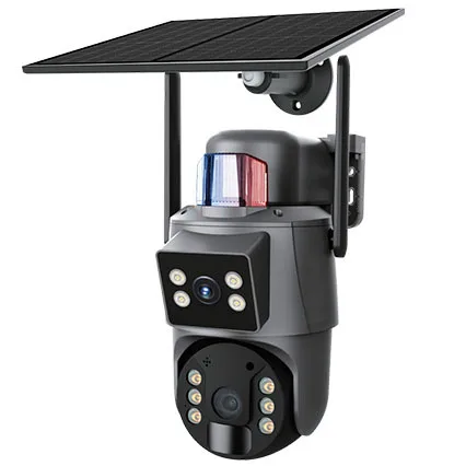 Solar-Powered Outdoor PTZ Camera - IP66 Waterproof Night Vision Two-Way Audio TF/Cloud Storage Light Load Wall/Ceiling Mount