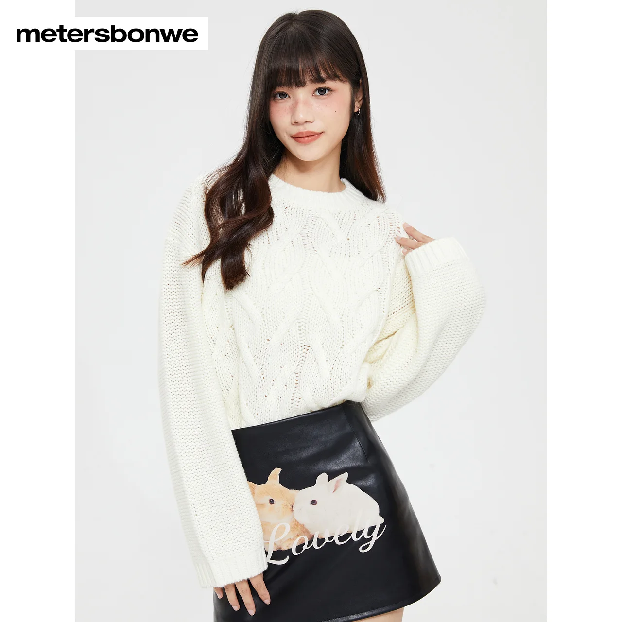 Metersbonwe O-Neck Sweater Women  Autumn Winter New Fashion Green Pullover Ladies Jumper Brand Tops