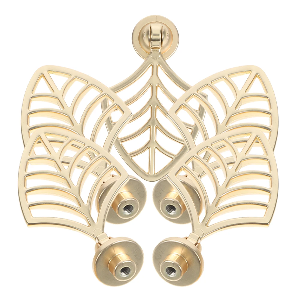 

5Pcs Leaf Shaped Cabinet Pulls Zinc Alloy Durable Drawer Handles for Kitchen Wardrobe Door Furniture Upgrade Drawer Pulls