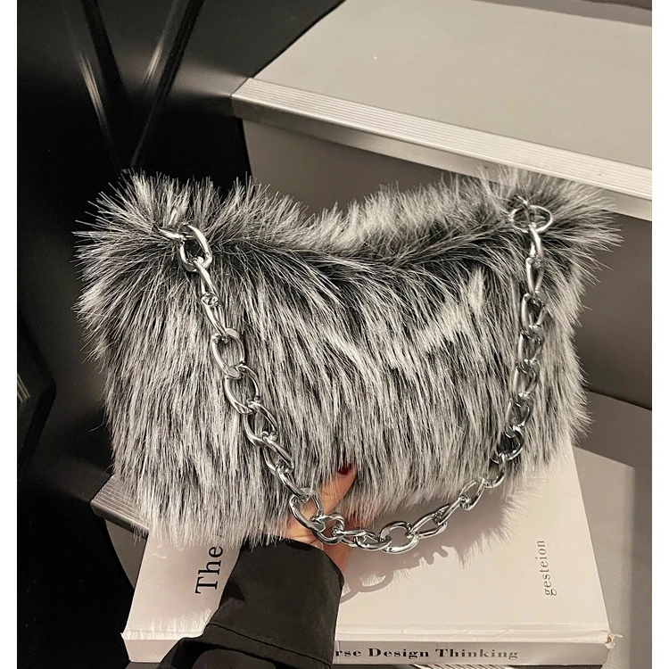 

Модная сумка в корейском стиле с верхней ручкой, текстурированная сумка для отдыха и простоты, женская сумка на плечо с пушистой жемчужной цепочкой, большая вместительная сумка-хобо