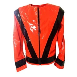 Dress Up Cosplay Michael Jackson Leather Red Jacket This Is It Thriller Night