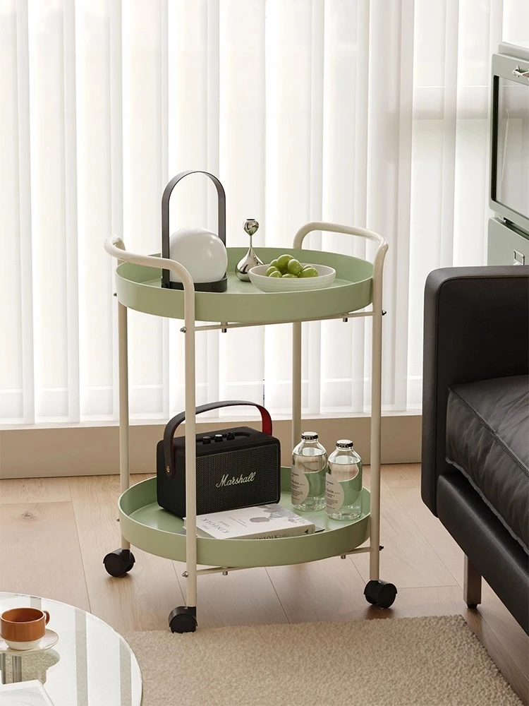 

Nordic Cream Style Living Room Movable Sofa Side Table Small Apartment Home Trolley