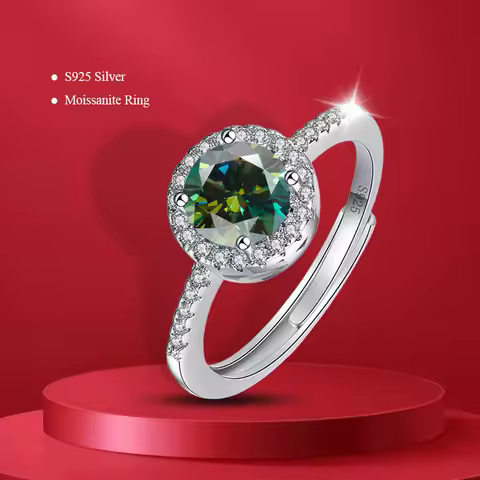 925 Sterling Silver Heart Moissanite Ring Open adjustable Engagement For Women Wedding Fashion Jewelry Party Gifts