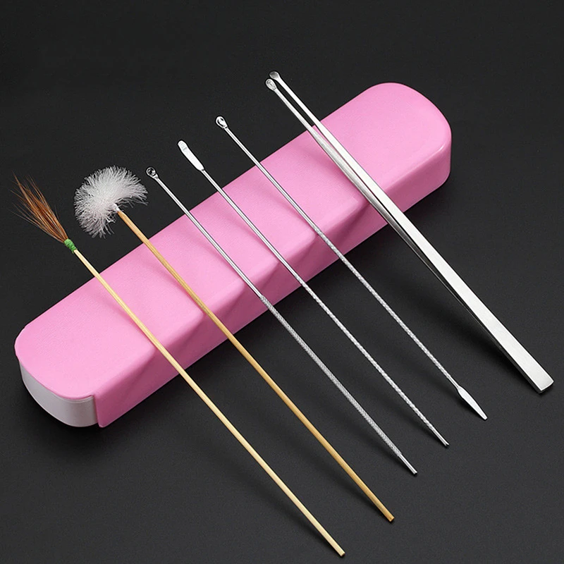 4pcs/6pcs Ear Picking Tool Household Ear Spoon Goose Feather Stick Professional Ear Digging Tool Ear Picking Tool