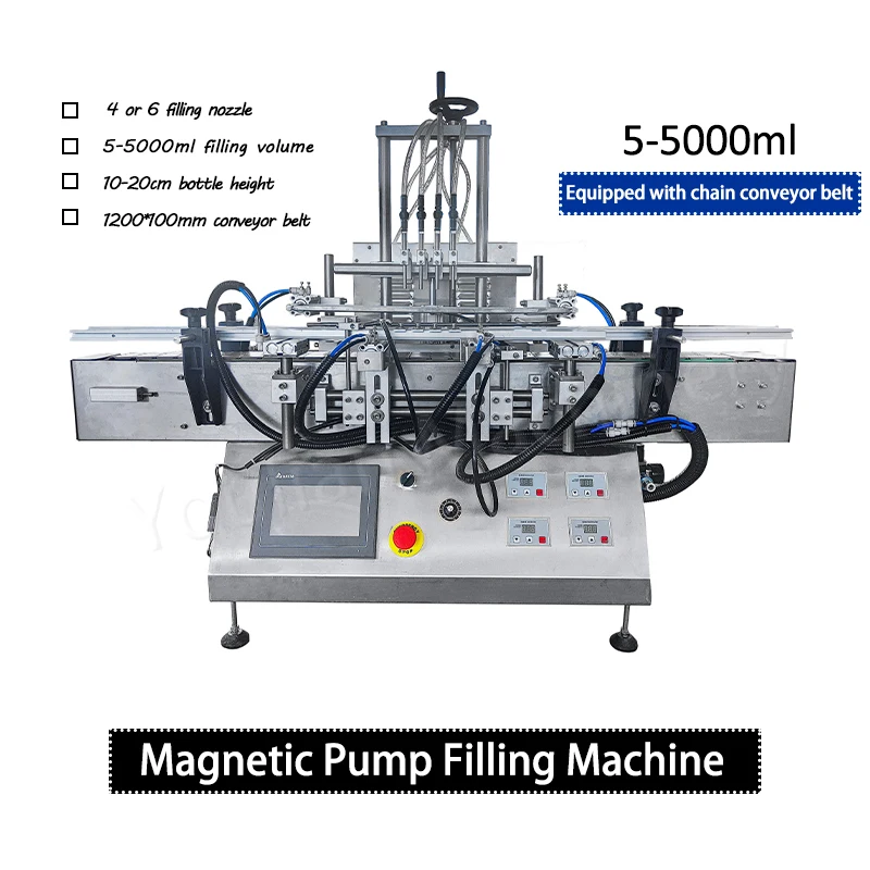 

Автоматическая настольная машина для розлива жидкостей Youlian с 4-головочным магнитным насосом для масла, парфюмерии, молока, подходит для пластиковых и стеклянных бутылок
