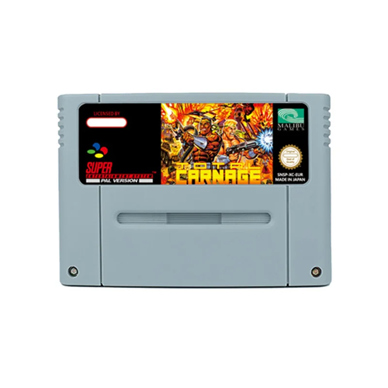 Total Carnage  Action  Game for SNES 16 BitRetro Cart Children Gift