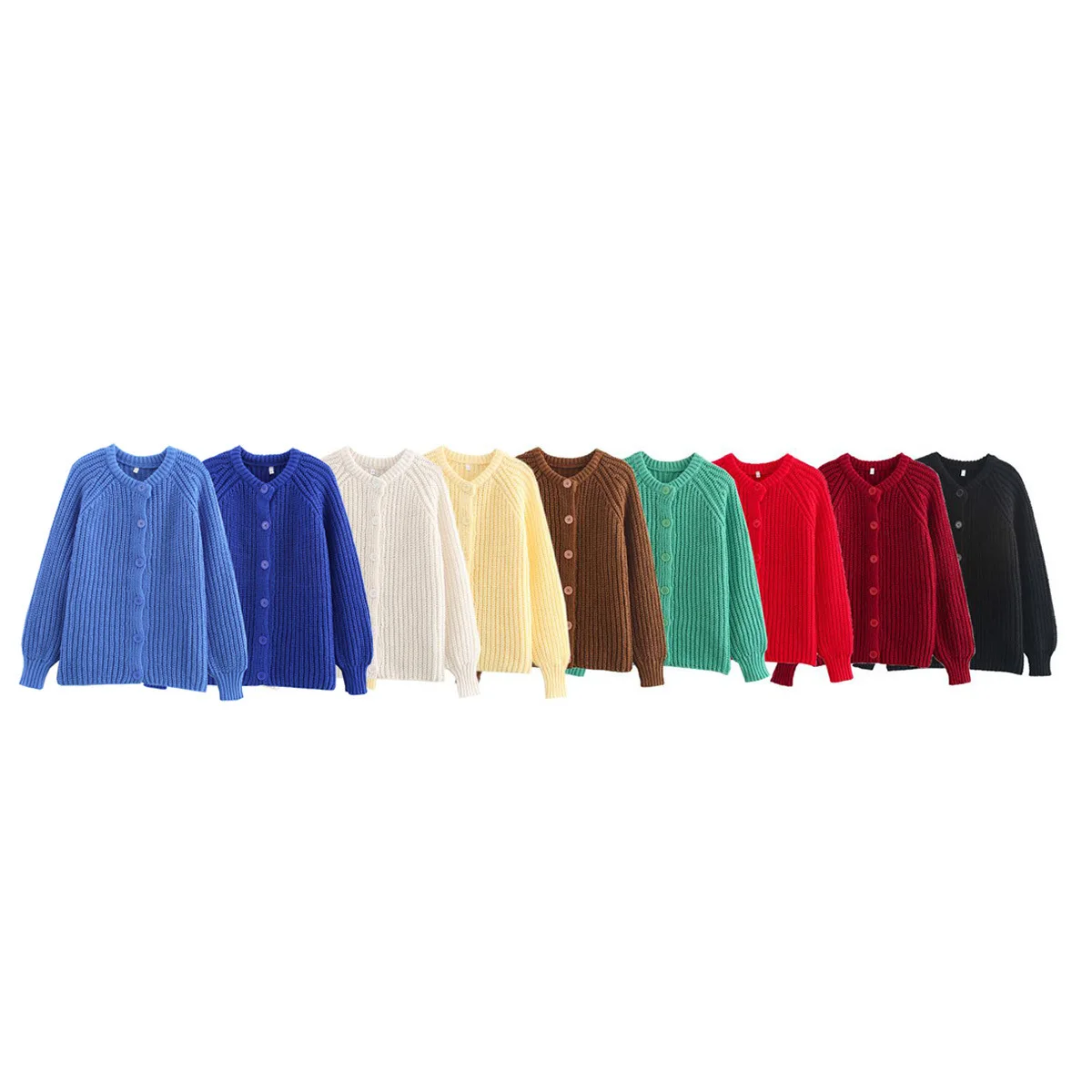 

Autumn Winter New Arrival Women's Street Faion Casual round Ne Long Sve Sweater Cross-Border Sle Pure Color Polyester