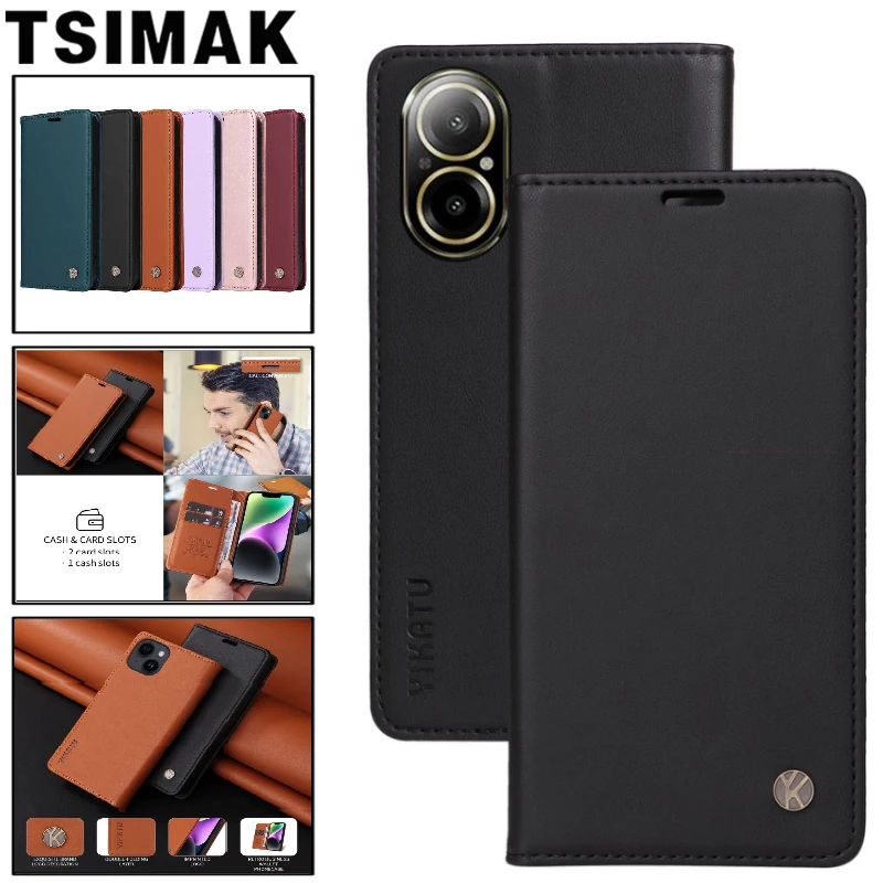 حافظة محفظة قلابة لهاتف Realme C51 C53 C55 C61 C63 C65 C67 C 51 61 67 4G حافظة جلدية مغناطيسية قوية لحماية كوكه